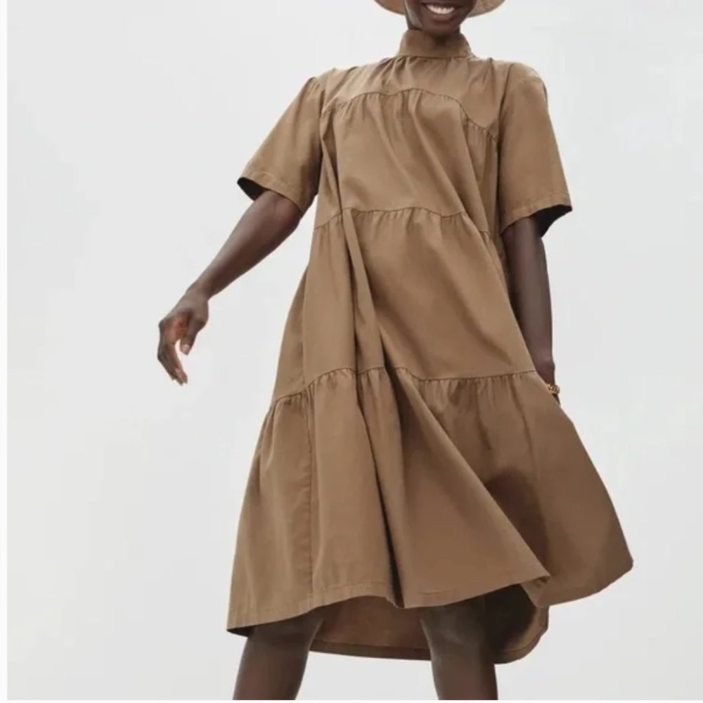 Everlane Tiered Mockneck Dress
